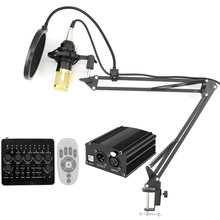 Multi-functional live sound card and metal shock mount webcast essential professional bm800 microphone 2024 - buy cheap