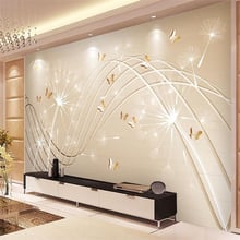 wellyu   papel de parede 3D  Modern minimalistic line dandelion TV backdrop   papier peint mural 3d  Custom wallpaper  behang 2024 - buy cheap