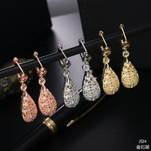 Wholesale Fashion Drop gold color hoop women wedding Earring Jewelry party charms Cute Fashion Christmas gift nice KE016 2024 - buy cheap
