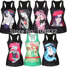 YEMUSEED Women Digital Print Tank Tops Sexy Girls Tanks Mermaid Camisole Top Cartoon Print Summer Fashion Sleeveless Vest 2024 - buy cheap