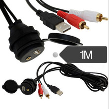 Cable de Panel de plomo de extensión para salpicadero de coche, accesorio para Moto y barco, impermeable, USB 3,5mm AUX 2RCA, 1m 2024 - compra barato