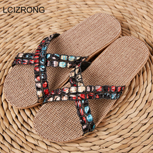 LCIZRONG New Bohemia Home Slippers Women Fashion Bathroom Non-slip Bed House Slippers Girl Woman Beach Slides 2019 2024 - buy cheap