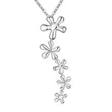 beautiful shiny flower wholesale silver plated Necklace New Sale silver necklaces & pendants /WMEYPHEP XFGKOWBS 2024 - buy cheap