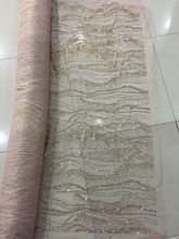 Glued glitter sequins lace trim Jolin-088 mesh african indian lace fabric for wedding /evening dress 2024 - buy cheap