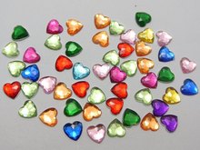 1000pcs Mixed Color Acrylic Faceted Heart Flatback  applique  6X6mm accessories for wedding dress DIY nail tool 2024 - buy cheap