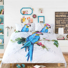 Free shipping Macaw Art Duvet Cover Set 3 Pieces Bird Morning Glories 3D Vivid Animal Print Bedding Set Microfiber Bedclothes 2024 - buy cheap
