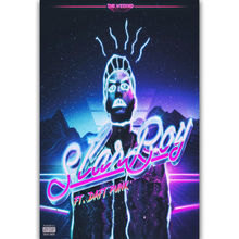 Póster Artístico de seda Daft Punk The Weeknd Starboy Rapper, Adhesivo de pared, regalo de decoración, novedad 2024 - compra barato