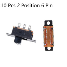 Interruptor de corrediça vertical, 2 posições, 6 pinos, a, 50v, dc dpdt 2p2t, de montagem de painel, alta qualidade, 10 peças 2024 - compre barato