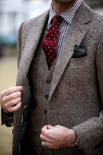 Fashion Smoking Tweed Men Suit Slim Fit 3 Pieces Latest Coat Pant Designs Custom Made Tuxedo Groom Masculino Suits Blazer 2024 - buy cheap