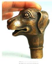 100% brass Pure Copper Brass Grandpa Good Lucky Old Nice Asian Chinese  Hand Carved Dog Collect Statue Walking Stick Head 2024 - buy cheap