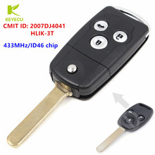 KEYECU 20PCSXReplacement Folding Flip Remote Key fob 3 Button 433MHZ With ID46 Chip for Honda Accord 2008 2009 2010 2011 2012 2024 - buy cheap