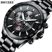 BOYZHE Sport Men Watches Top Brand Luxury Automatic Watch men Calendar Waterproof Luminous Week Moon phase Relogio Masculino 2024 - buy cheap