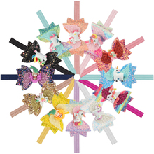12pcs/set Girls Sweet Headbands Unicorn Glitter Hair Bows Headband Mermaid Sequin Wing Animal Design Children Hair Accessories 2024 - buy cheap