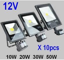 (10pcs/lot) 12V 10W 20W 30W 50W PIR LED Floodlight with Motion detective Sensor Outdoor LED Flood light Lamp outdoor lighting 2024 - buy cheap