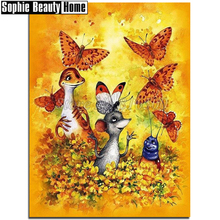 Diamond Mosaic Diamond Embroidery Cross Stitch Animals Butterfly&Mouse 5D Diamond Painting Full Rhinestones Wedding Gift 18A149 2024 - buy cheap