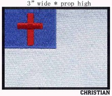 Christian Flag 3" wide embroidery patch  for badge for fashion/pray/god 2024 - buy cheap