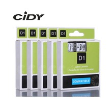 cidy 5pcs Compatible Dymo Labelmanager 12mm D1 Black on Clear  45010 Label Tape Cartridges for DYMO LM160 LM280 PNP 2024 - buy cheap