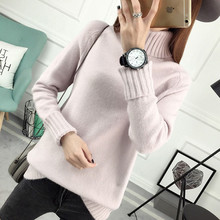 Women's Sweater 2020 Autumn Knit Turtleneck Pullover Winter Thicken Loose Primer shirt Fashion Solid color Jumper Sweater A485 2024 - buy cheap