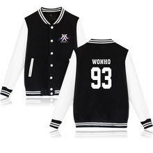 Kpop-Chaqueta de béisbol Monsta X para hombre y mujer, sudadera polar, prendas de vestir, sudaderas con capucha, abrigo de talla grande, ropa de Hip Hop 2024 - compra barato