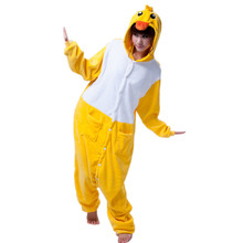 Yellow Duck Adult Costume (not include slipper) Cartoon Animal Cosplay Onesies Pajamas Jumpsuit for Halloween Christmas Party 2024 - buy cheap