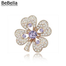 BeBella-broche de cristal para mujer, broche de flores hecho con cristales de Swarovski, 5 colores 2024 - compra barato