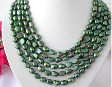 14'' 15'' 16'' 17'' 30'' 35cm 40cm - 80cm 9x10mm green baroque freshwater pearl Necklace Woman Jewelry AAA Natural pearl 2024 - buy cheap