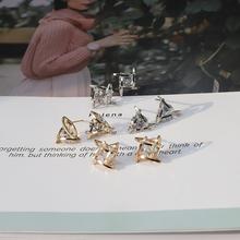 Pendientes de circonio triangular para mujer, joyería de fiesta de 2 estilos, simples, con tuerca cuadrada, para dedo del pie 2024 - compra barato