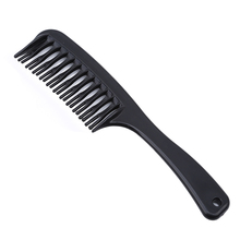 Peine de masaje de plástico de doble piñón, herramientas de peluquería, cuidado del cabello, negro, 1 ud. 2024 - compra barato