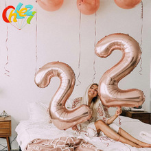 1pc 40 inch rose Gold Silver Aluminium Foil Number Balloons 0-9 Birthday Wedding Engagement Party Decor Globo Kids Ball Supplies 2024 - buy cheap