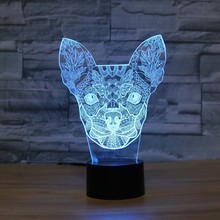 Lámpara 3D para Chihuahua, iluminación Led de noche con cambio de color acrílico, Lámpara LED de escritorio, USB, decoración, 7 colores 2024 - compra barato