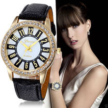 Модные женские часы Geneva, аналоговые кварцевые часы из нержавеющей стали с кожаным ремешком, подарок Levert, Прямая поставка 2024 - купить недорого