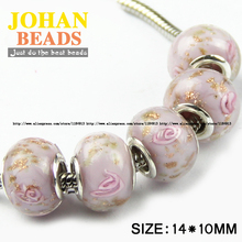 JHNBY-cuentas de cristal de agujero grande para fabricación de joyas, abalorios redondos de moda, color morado, Europeo, 5mm, 10 Uds. 2024 - compra barato
