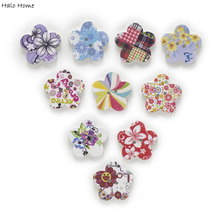 50pcs 2 Hole Flower Wood Buttons Decor Home Sewing Scrapbooking Clothing Craft DIY 25mm 2024 - buy cheap