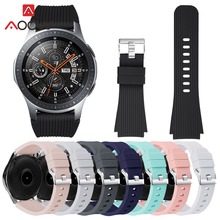 22 мм силиконовый ремешок для Samsung Galaxy Watch 46 мм версия SM-R800 полосатый резиновый сменный Браслет ремешок серебристый 2024 - купить недорого