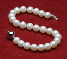 new 7-8mm Genuine Natural White Freshwater Akoya Pearl Bracelet 7.5"H0+01 2024 - buy cheap