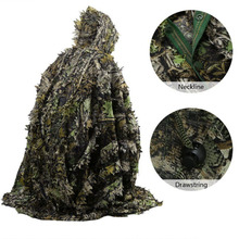 Lifelike 3D Leaves Camouflage Poncho Cloak Stealth Suits Outdoor Woodland CS Game Clothing for Hunting Shooting Birdwatching Set 2024 - buy cheap