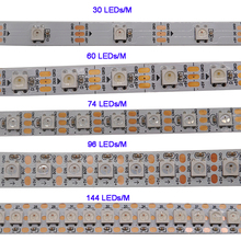 WS2812B 1m/3m/5m 30/60/74/96/100/144 pixels/leds/m Smart led pixel strip,WS2812 IC;WS2812B/M,IP30/IP65/IP67,Black/White PCB,DC5V 2024 - buy cheap