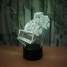 Bulldozer 3d Lights Creative Colorful Touch 3d Small Led Night Light Power Bank Novelty Luminaria Led Kids Lamp 2024 - buy cheap
