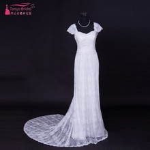 Real Dress Photos Lace Wedding Dresses vestido de noiva robe de mariage White Ivory  Bridal Dress 2024 - buy cheap