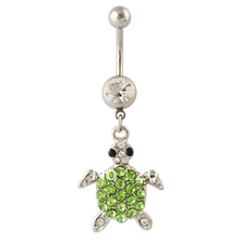 Wholesale Green Tortoise  Dangle Ring  Navel Ring Belly Button Ring Body Jewelry 2024 - buy cheap
