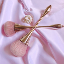 Rose Gold Powder Blush Brush Professional Make Up Brush Large Cosmetic Face Cont  Natural Makeup brush 2024 - buy cheap