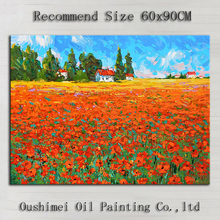 Wholesale Knife Painting Flowers Sea Oil Painting For Wall Decoration Hand-painted Beautiful Landscape Canvas Painting 2024 - buy cheap