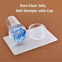 Nail Art Templates Pure Clear Jelly Silicone nail stamping plate Scraper Manicure tools 2024 - buy cheap