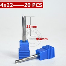 4mm*22mm,Freeshipping,CNC wood tools,carbide End Mill,woodworking insert router bit,2 straight flute end mill,MDF,PVC,Acrylic 2024 - buy cheap