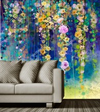 Custom vintage floral wallpaper,Abstract flower art watercolor wallpaper papel de parede,living room TV sofa wall bedroom mural 2024 - buy cheap