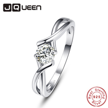 JQUEEN-Anillo de plata de primera ley y circón para mujer, sortija de compromiso, plata esterlina 925, Circonia cúbica, zirconia, circonita, zirconita, color blanco, tallas 6-9, Envío Gratis 2024 - compra barato