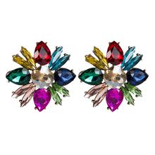 Hot Sale 5Colors Resin Crystal Flowers Stud Earrings for Women Fashion Jewelry Maxi Bohemian Collection Earrings Accessories 2024 - buy cheap