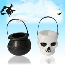 Kettles de caramelo blanco y negro para decoración de Halloween, casa embrujada fantasma de 6x5,5 cm, 1 unidad 2024 - compra barato