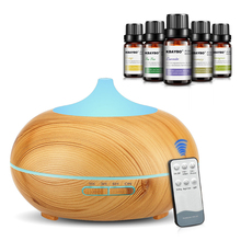 Remote Control Ultrasonic Air Humidifier Aroma Essential Oil  Diffuser with Wood Grain LED Lights for  Home 2024 - buy cheap
