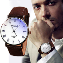 Splendid Luxury Brand Fashion Faux Leather Blue Ray Glass Men Watch Quartz Analog Business Wrist Watches Men montre homme 2024 - buy cheap